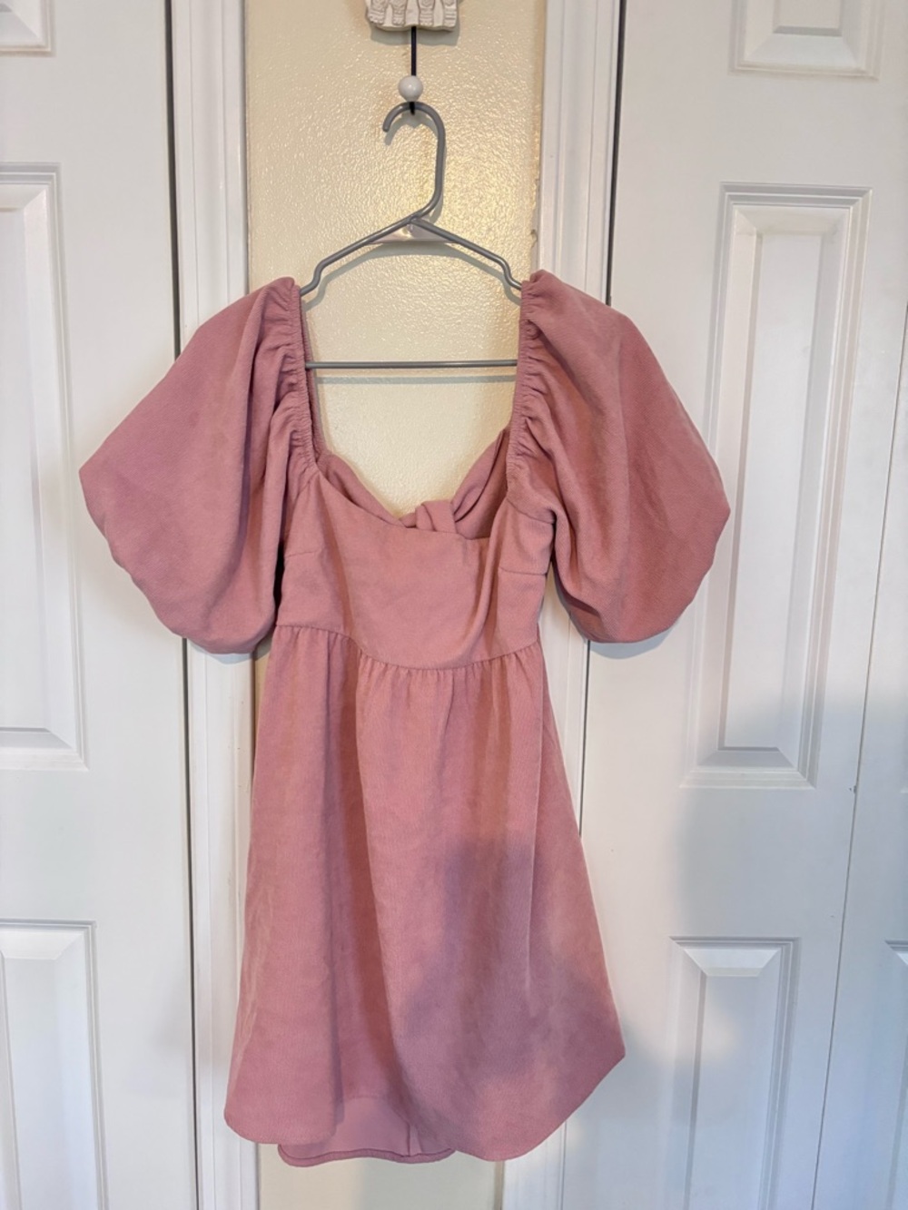 Blue Rain Dusty Rose Smocked Sleeve Mini Dress